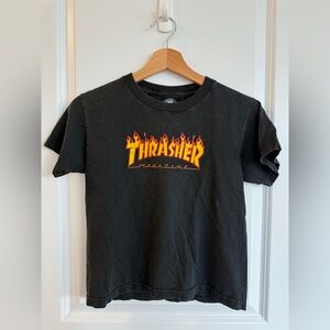 Kids Thrasher Flame Logo T-Shirt – Iconic Skate Style!